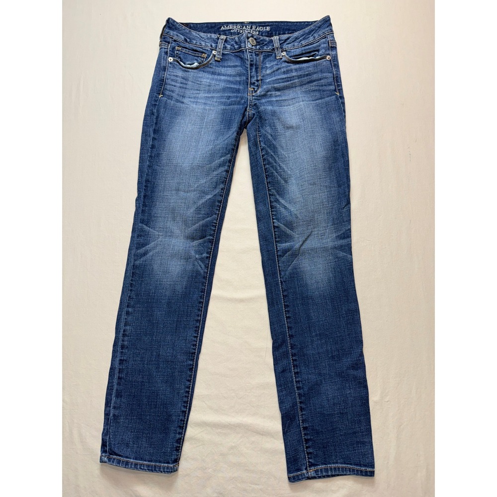 American Eagle Skinny Jeans‎ Womens 8 Short Dark Wash Denim Low Rise RN 54485